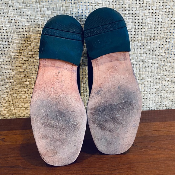 🌟HP🌟Brass Boot Black Leather Square Toe Dress Ankle Boots 10 - Picture 11 of 11